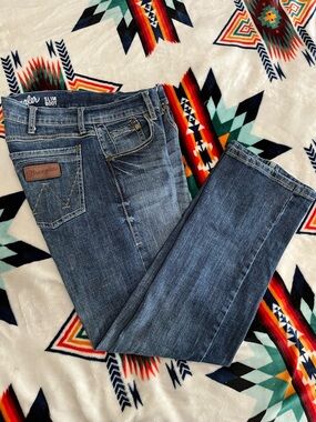 Wrangler Slim Boot Jeans in Dark Blue Denim